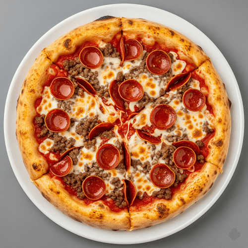 Three Meats Pizza 
