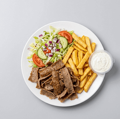 Doner Kebab With Chips & Salad 